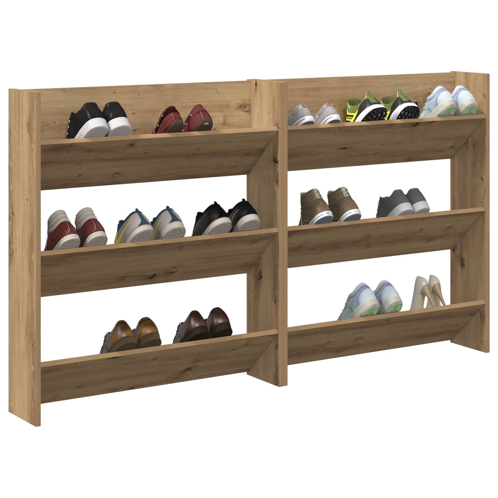 Cabinet à chaussures 2 pcs Chêne artisanal 85 x 18 x 90 cm - XIOS