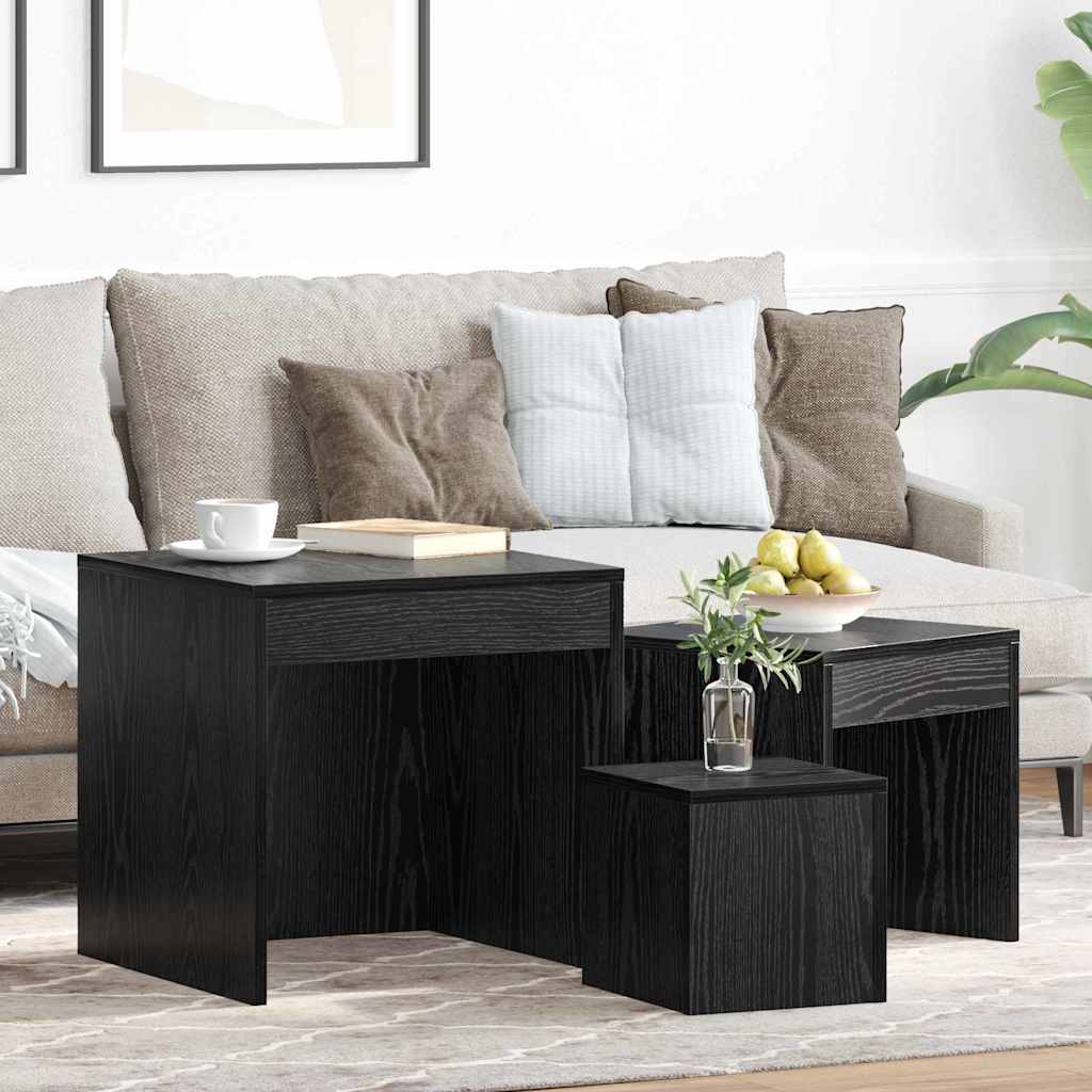 Tables basses Autre 3 pcs Chêne noir Bois d'ingénierie - XIOS
