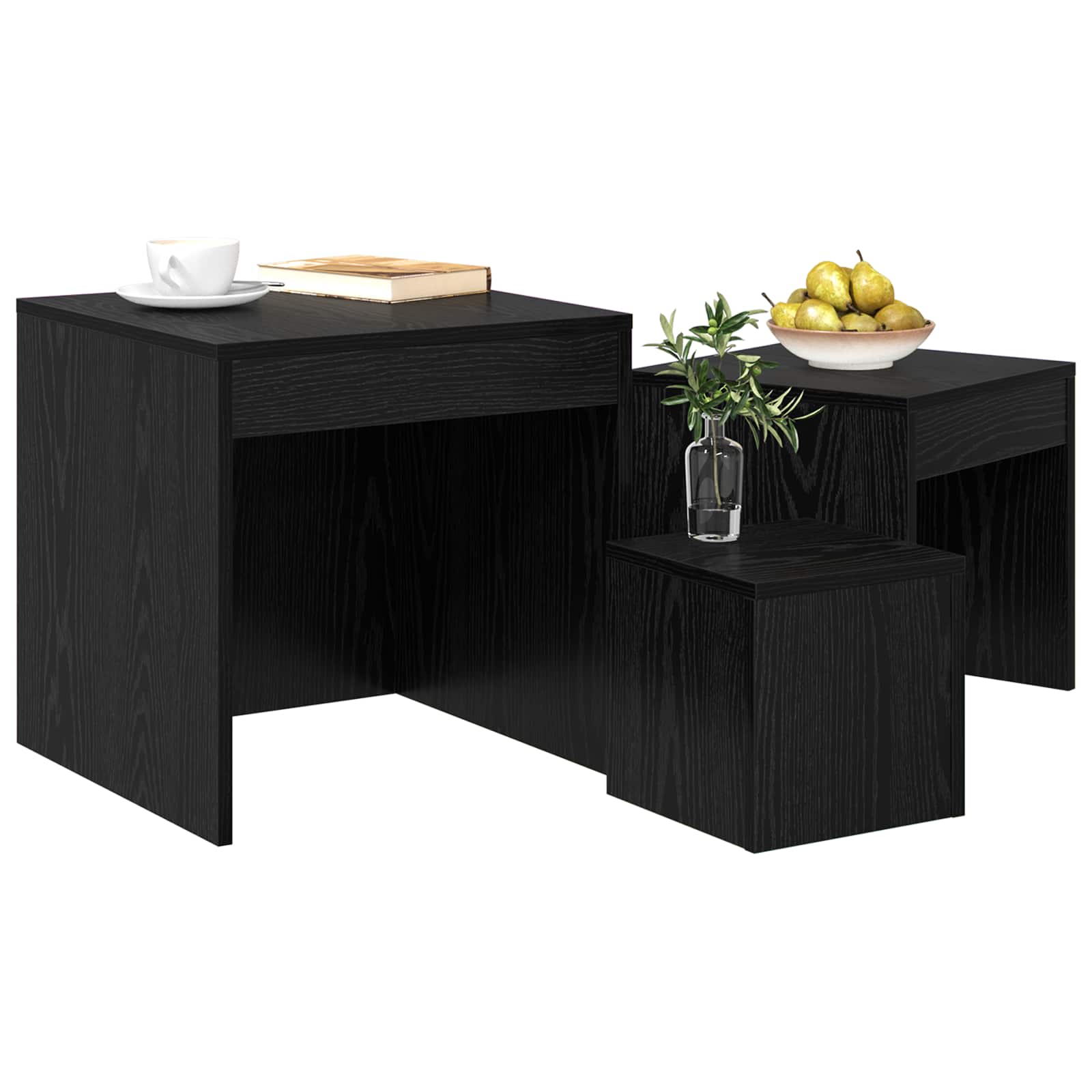 Table basse 3 pc Chêne noir 45 x 45 x 45 cm Bois d'ingénierie - XIOS