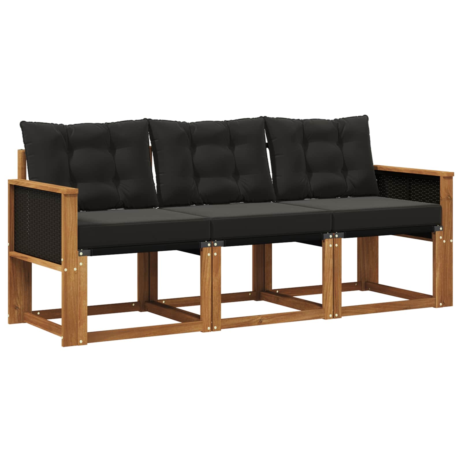 Ensemble de canapés d'extérieur 3 pcs Naturel et noir - XIOS