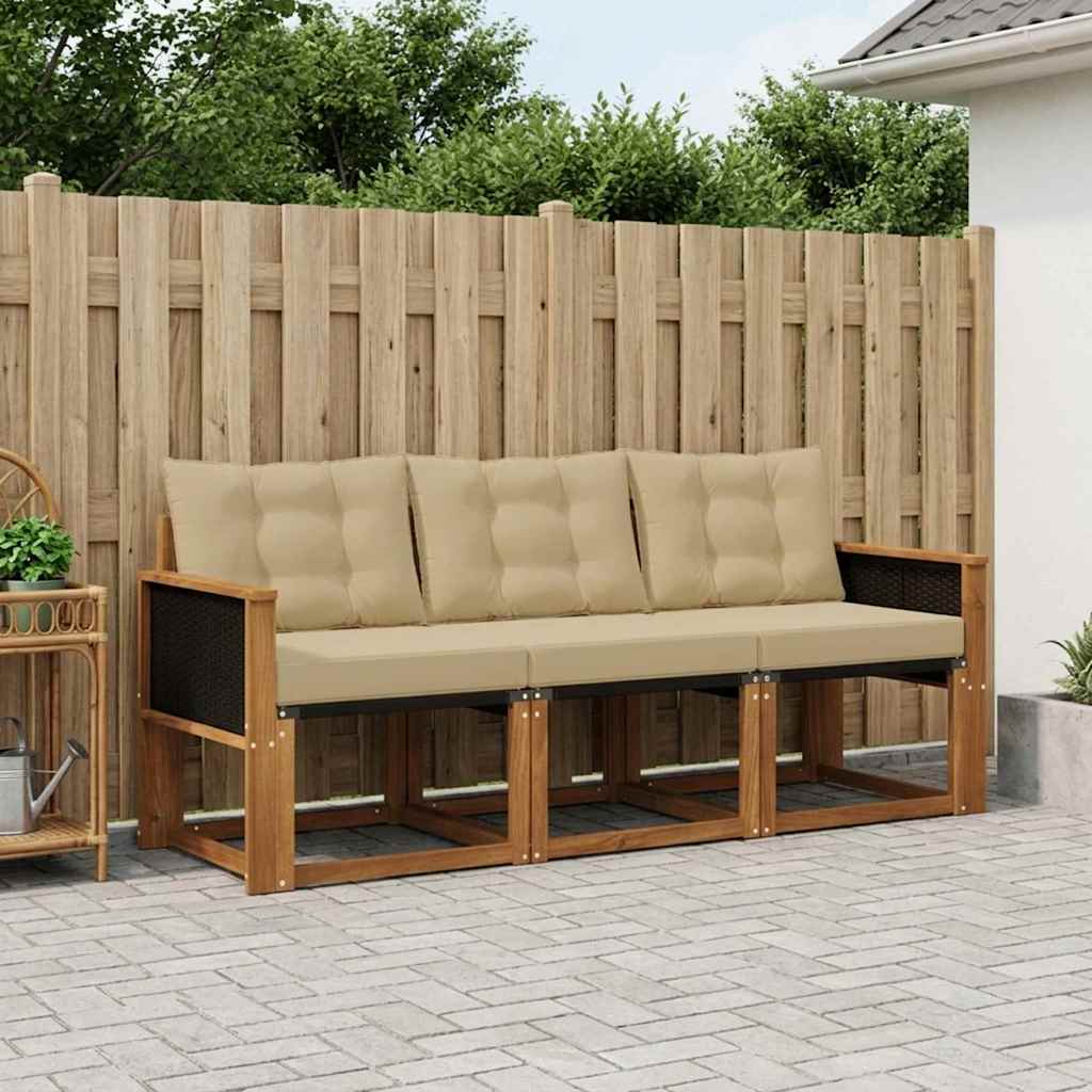 Ensemble de canapés d'extérieur 3 pcs Naturel et Beige - XIOS