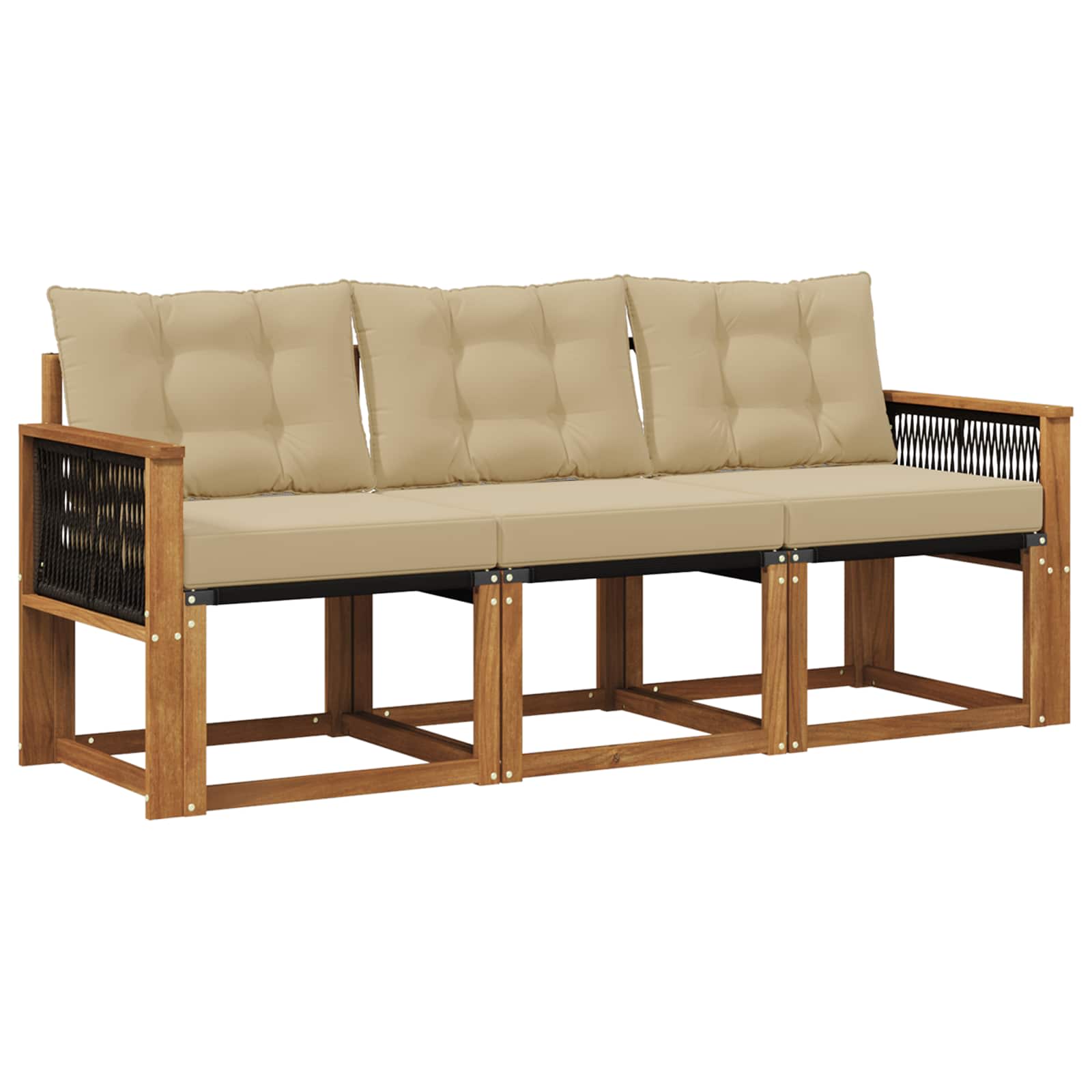Ensemble de canapés d'extérieur 3 pcs Naturel et Beige - XIOS