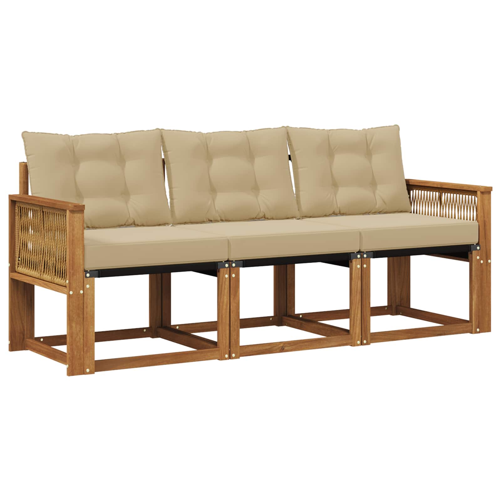Ensemble de canapés d'extérieur 3 pcs Naturel et Beige - XIOS