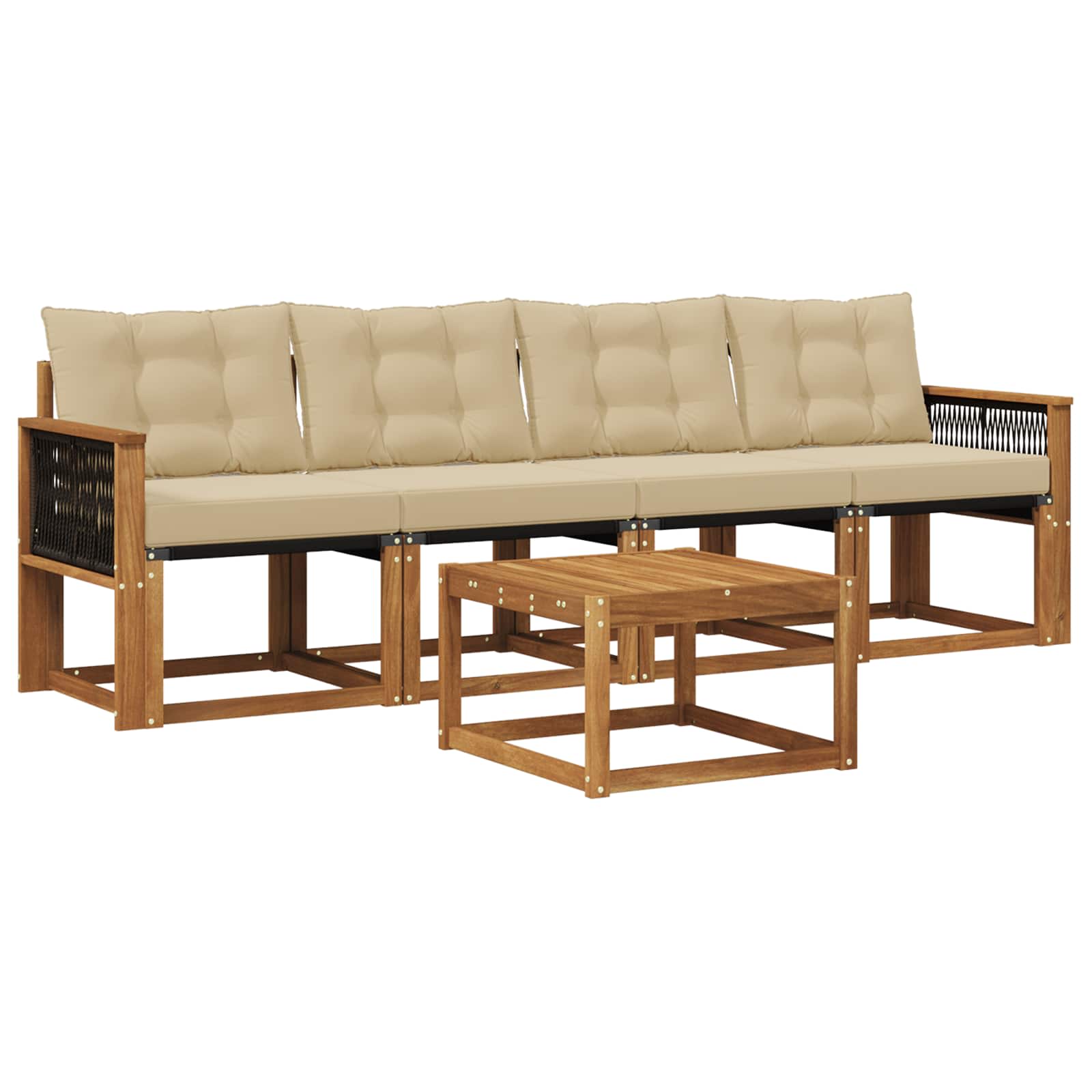 Ensemble de canapés d'extérieur 5 pcs Naturel et Beige - XIOS