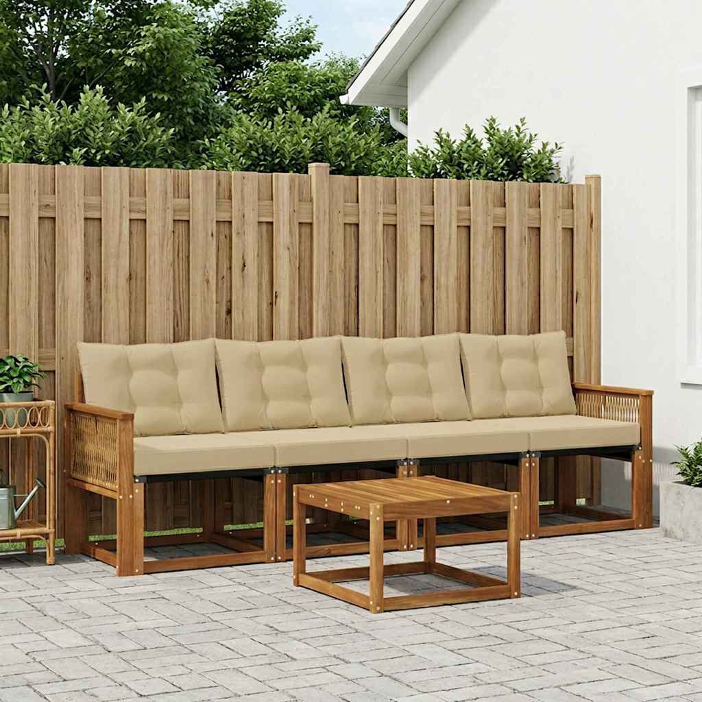 Ensemble de canapés d'extérieur 5 pcs Naturel et Beige - XIOS