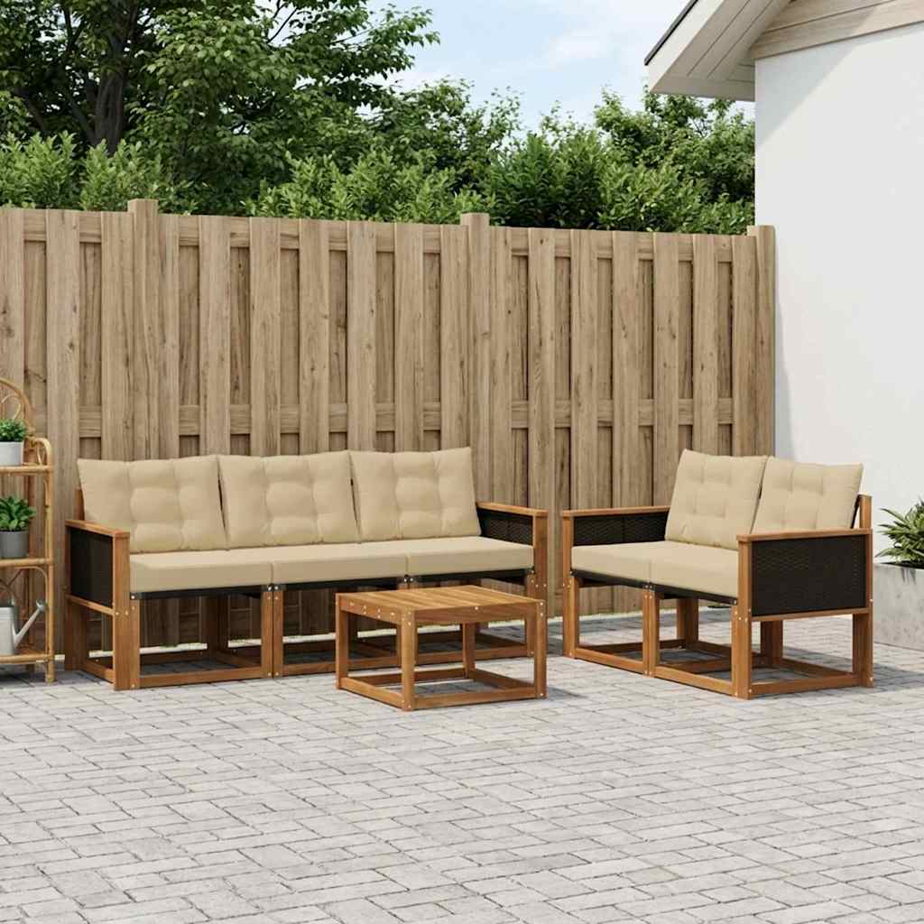 Ensemble de canapés d'extérieur 6 pcs Naturel et Beige - XIOS