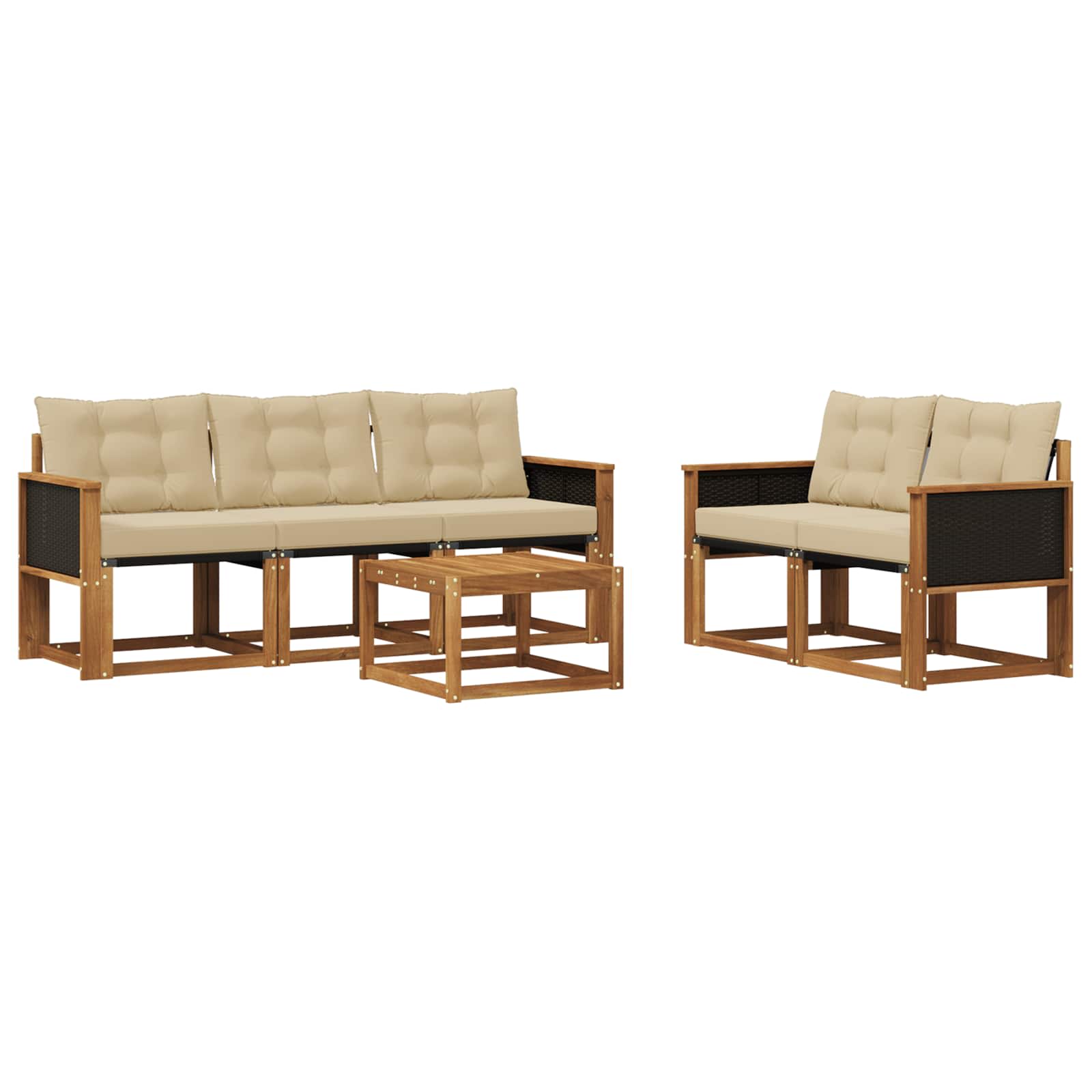 Ensemble de canapés d'extérieur 6 pcs Naturel et Beige - XIOS