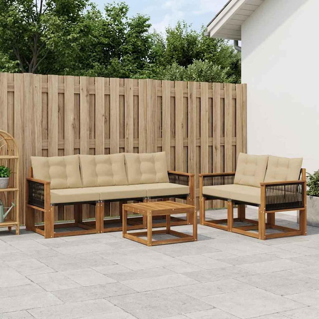 Ensemble de canapés d'extérieur 6 pcs Naturel et Beige - XIOS