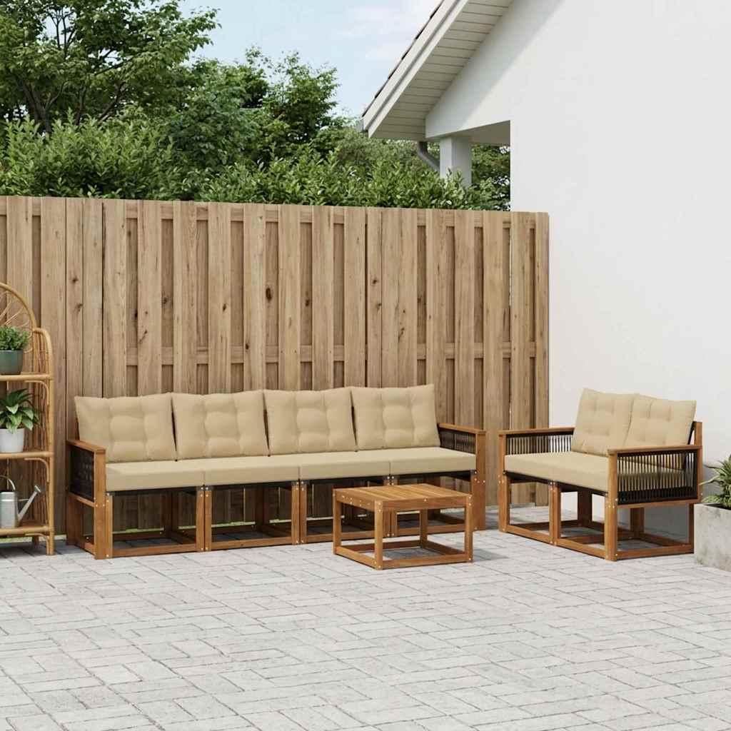 Ensemble de canapés d'extérieur 7 pcs Naturel et Beige - XIOS