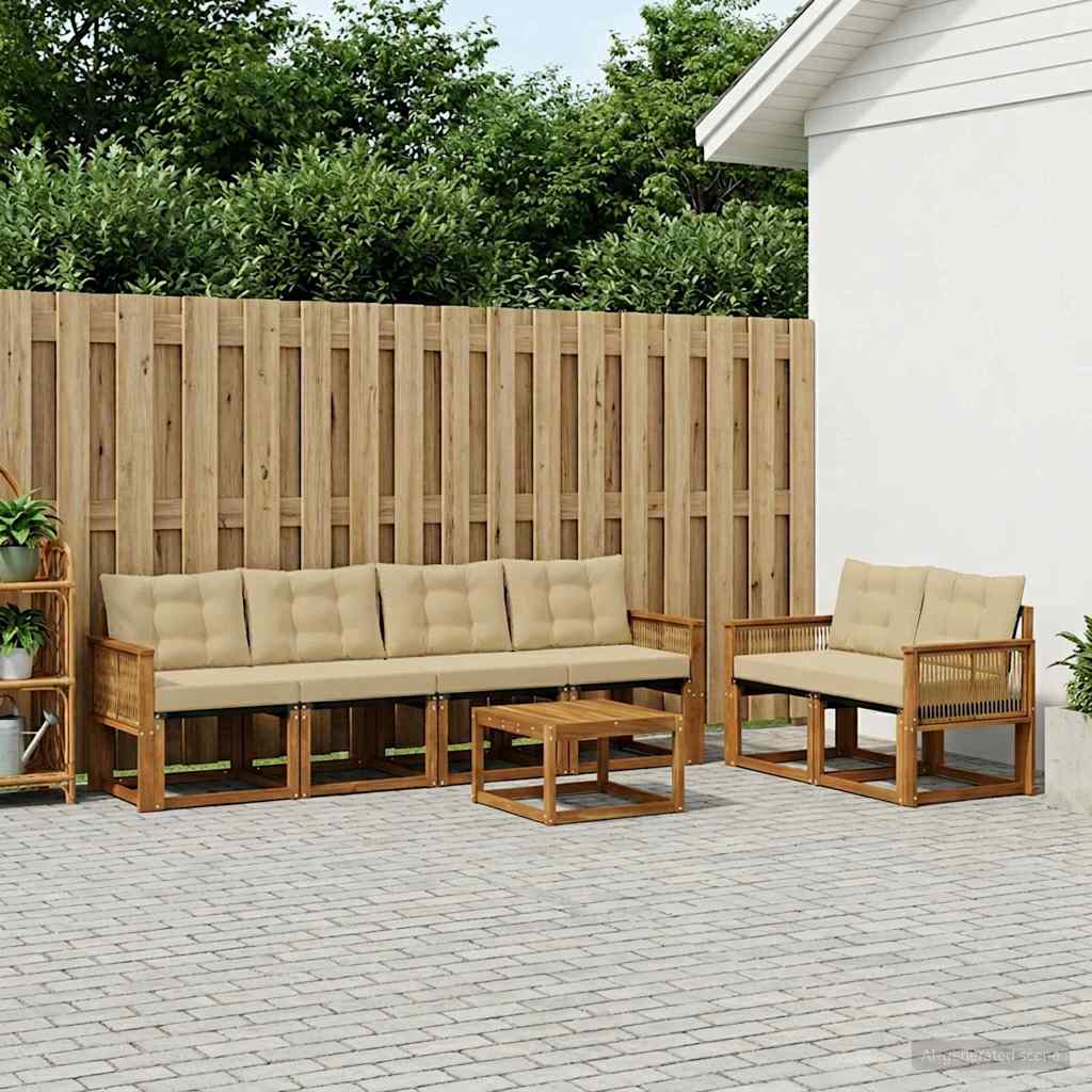 Ensemble de canapés d'extérieur 7 pcs Naturel et Beige - XIOS
