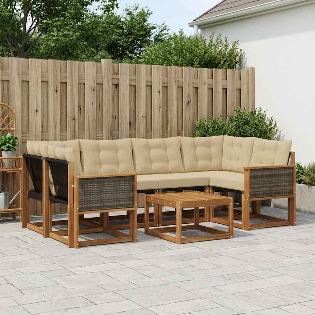Ensemble de canapés d'extérieur 7 pcs Naturel et Beige - XIOS