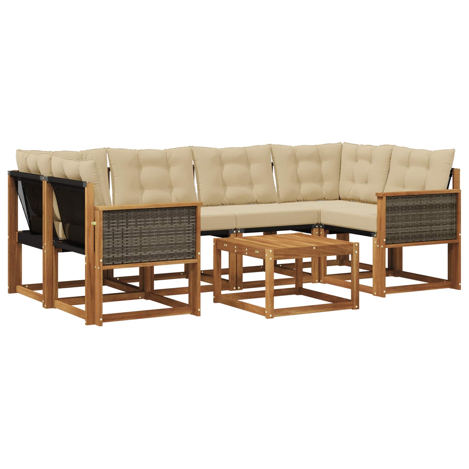 Ensemble de canapés d'extérieur 7 pcs Naturel et Beige - XIOS
