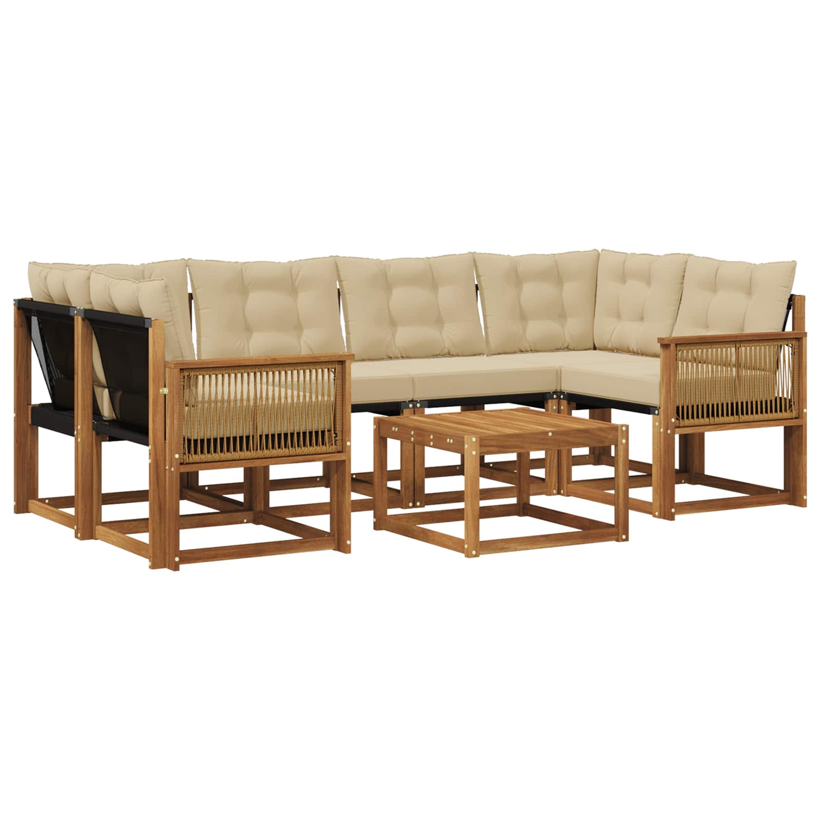 Ensemble de canapés d'extérieur 7 pcs Naturel et Beige - XIOS