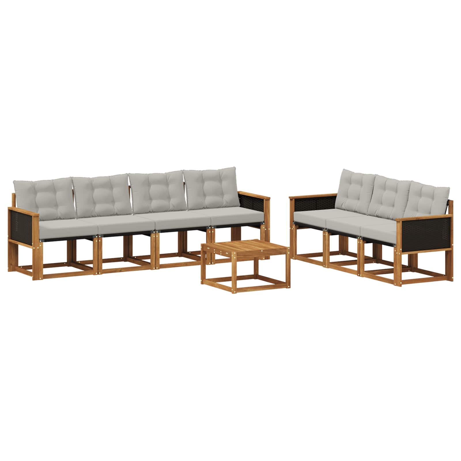 Ensemble de canapés d'extérieur 8 pcs Naturel et gris clair - XIOS