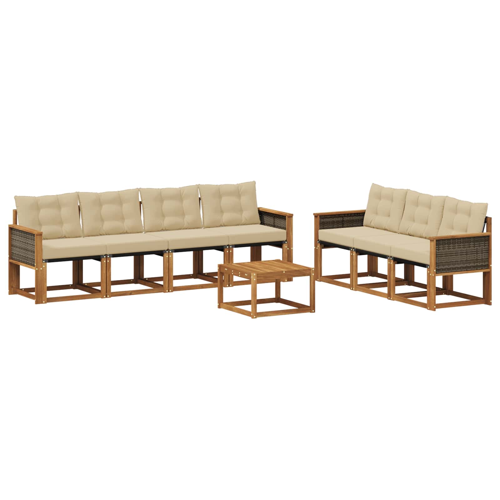 Ensemble de canapés d'extérieur 8 pcs Naturel et Beige - XIOS
