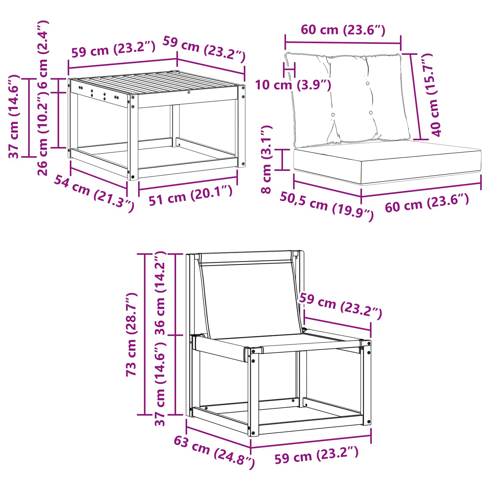 Ensemble de canapés d'extérieur 8 pcs Naturel et gris clair - XIOS