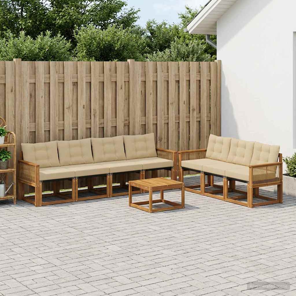 Ensemble de canapés d'extérieur 8 pcs Naturel et Beige - XIOS