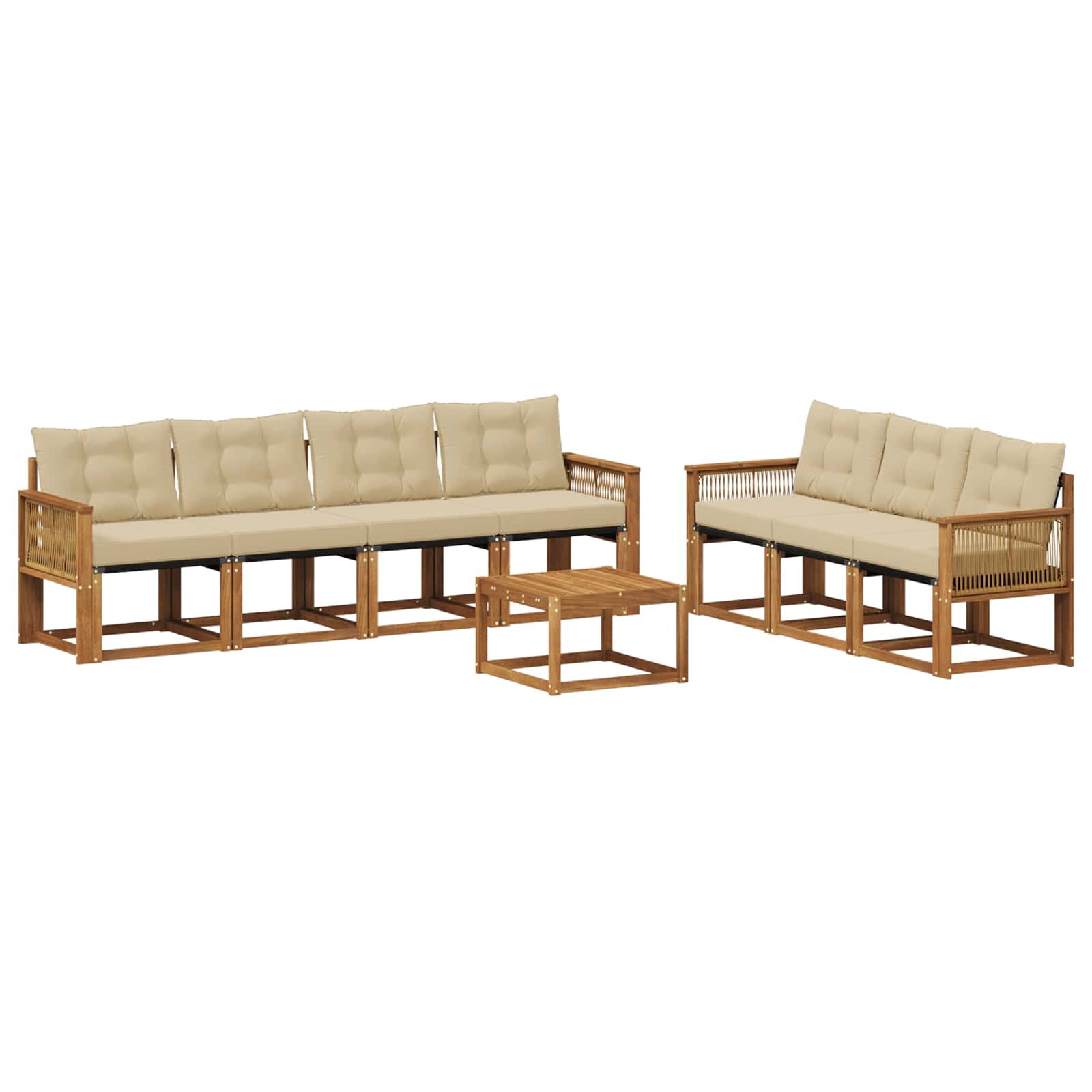 Ensemble de canapés d'extérieur 8 pcs Naturel et Beige - XIOS