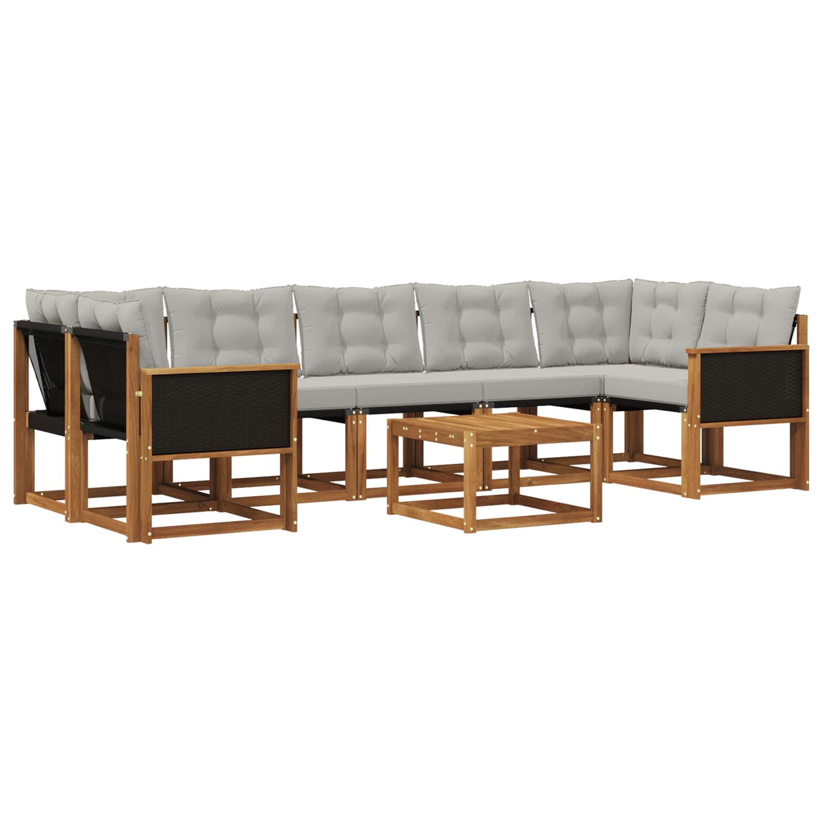 Ensemble de canapés d'extérieur 8 pcs Naturel et gris clair - XIOS