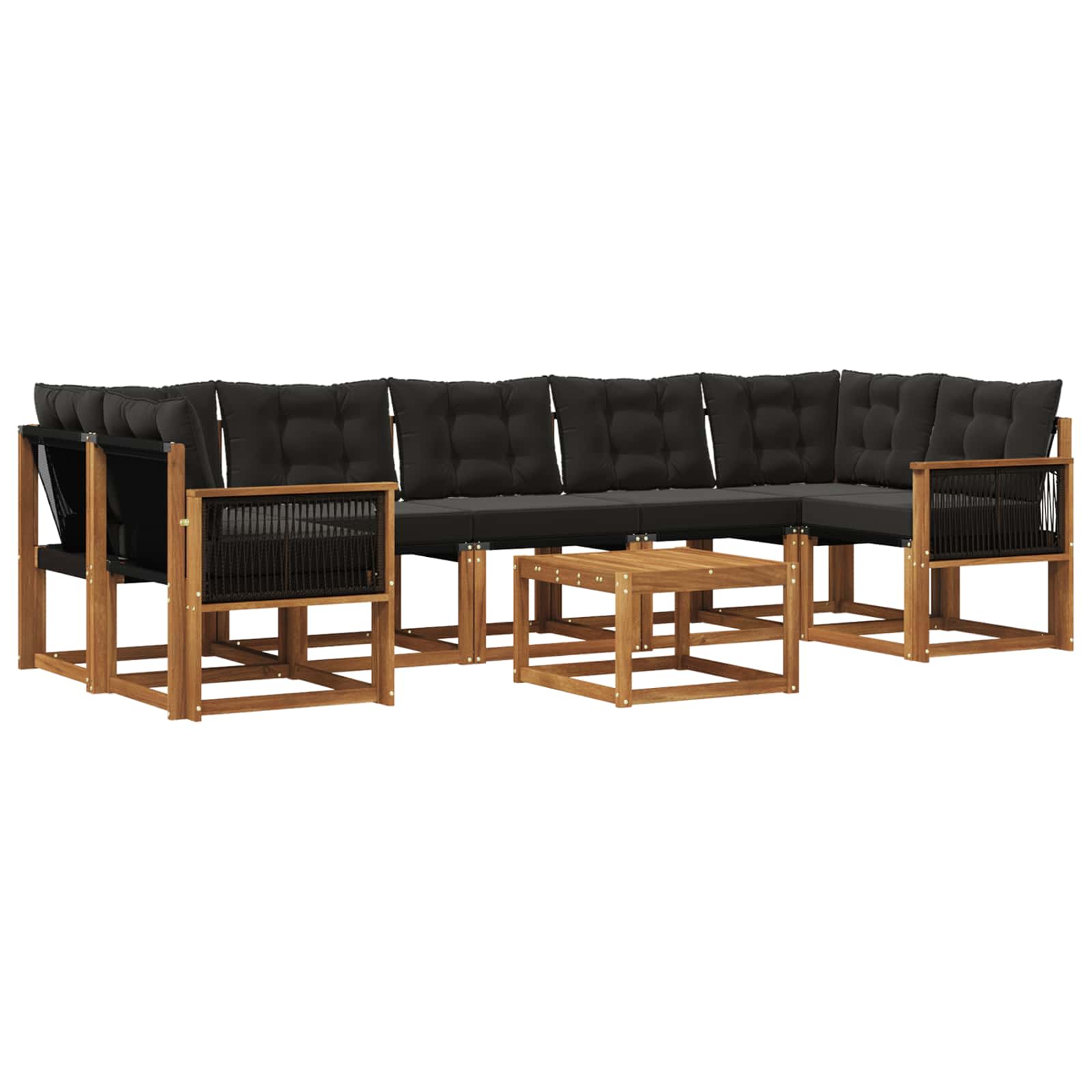 Ensemble de canapés d'extérieur 8 pcs Naturel et noir - XIOS