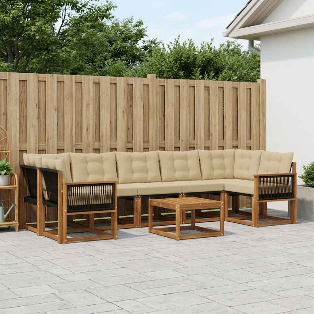 Ensemble de canapés d'extérieur 8 pcs Naturel et Beige - XIOS