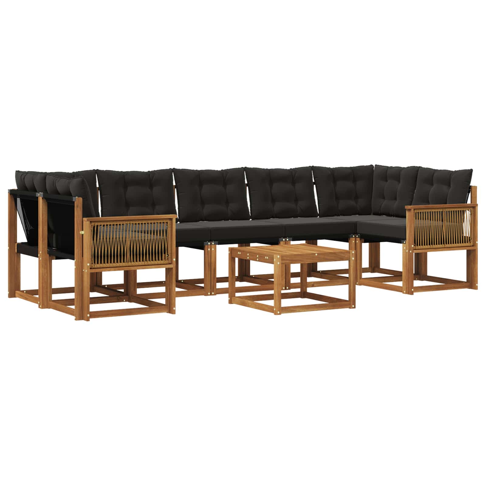 Ensemble de canapés d'extérieur 8 pcs Naturel et noir - XIOS