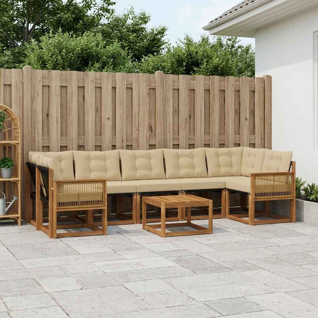 Ensemble de canapés d'extérieur 8 pcs Naturel et Beige - XIOS