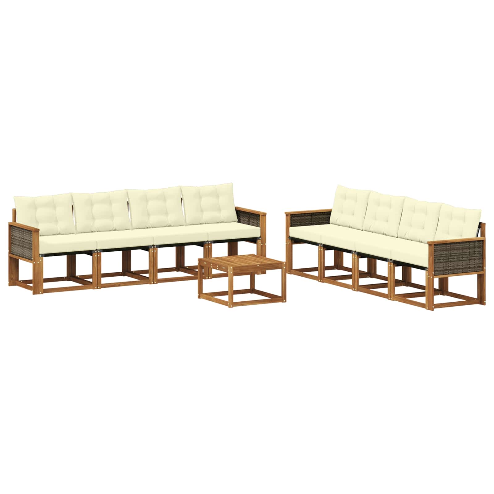 Ensemble de canapés d'extérieur 9 pcs Naturel et Crème - XIOS