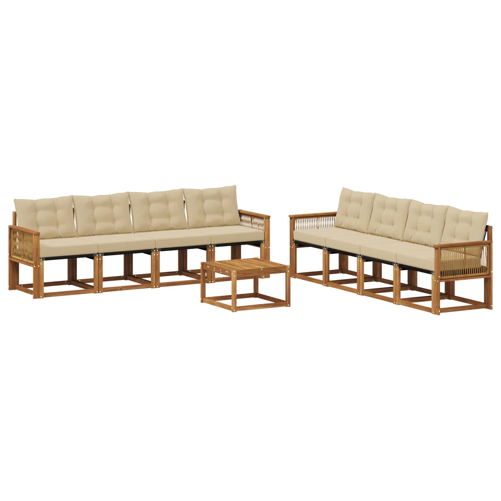 Ensemble de canapés d'extérieur 9 pcs Naturel et Beige - XIOS