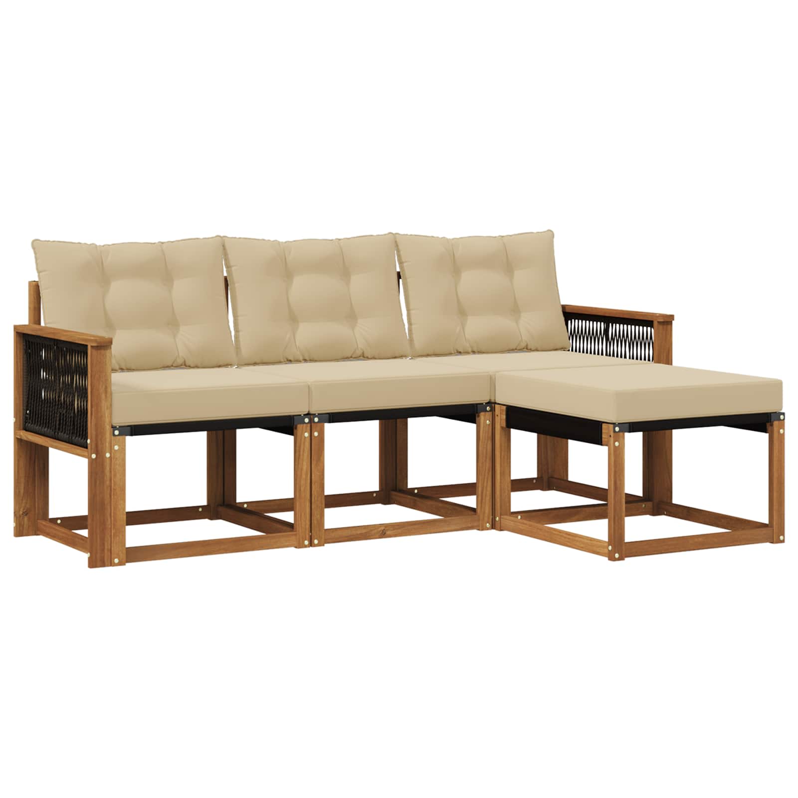 Ensemble de canapés d'extérieur 4 pcs Naturel et Beige - XIOS
