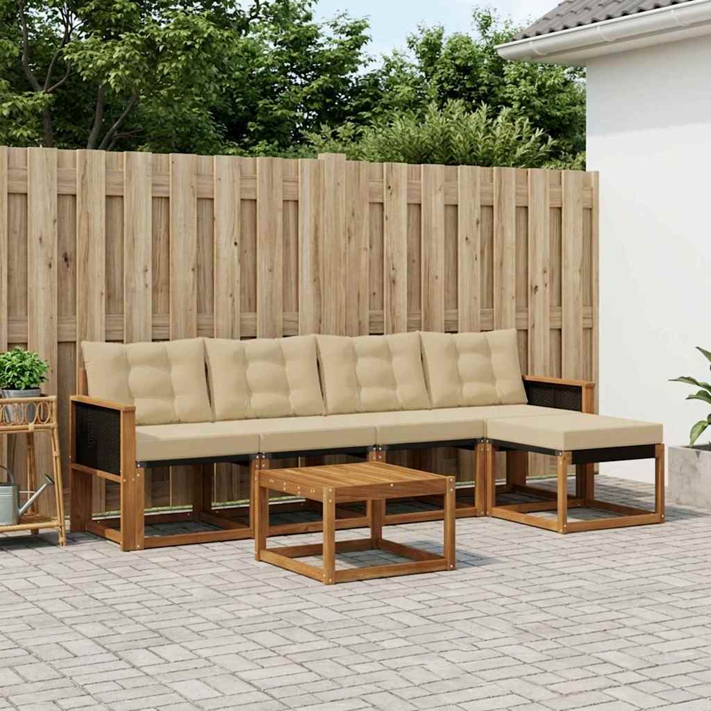 Ensemble de canapés d'extérieur 6 pcs Naturel et Beige - XIOS