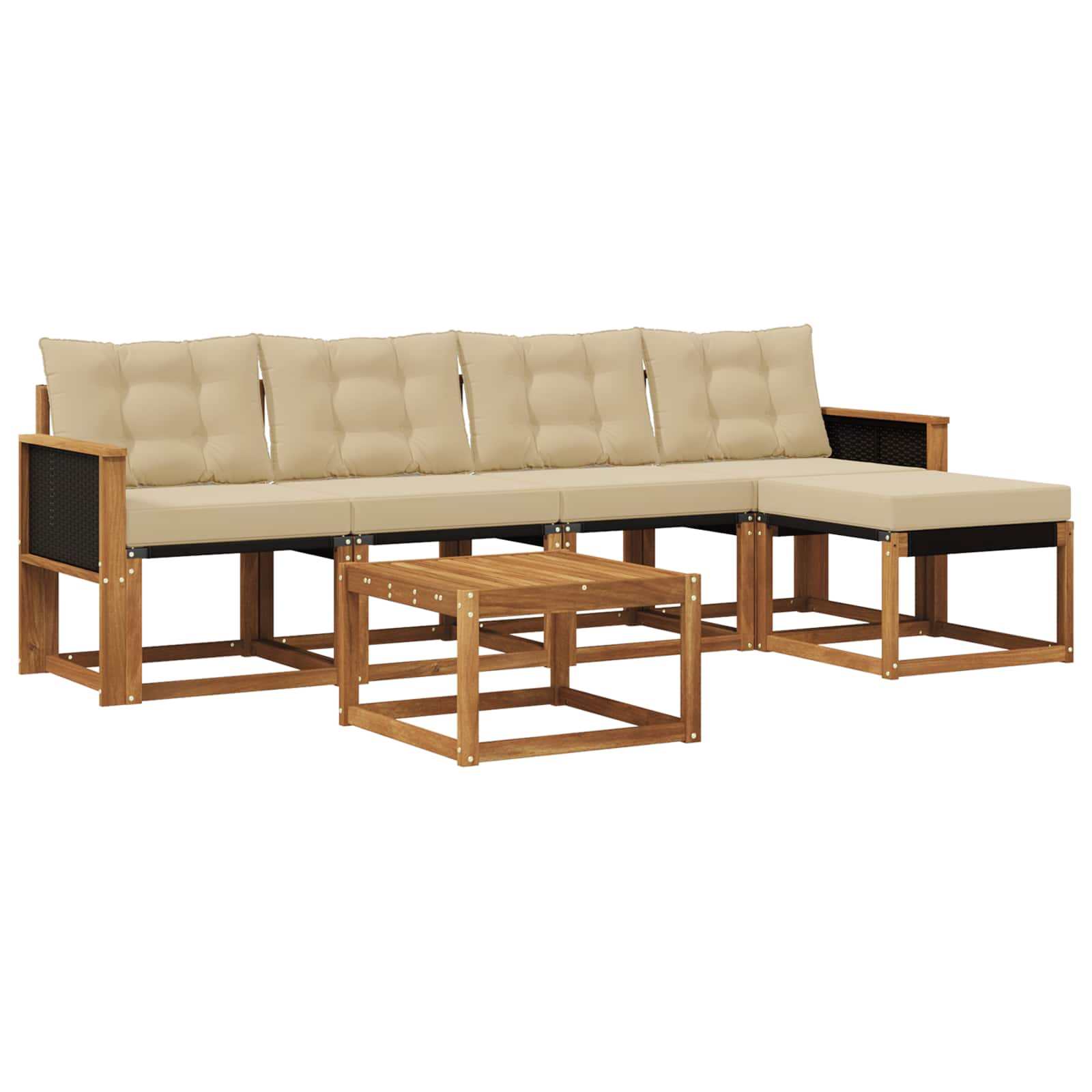 Ensemble de canapés d'extérieur 6 pcs Naturel et Beige - XIOS