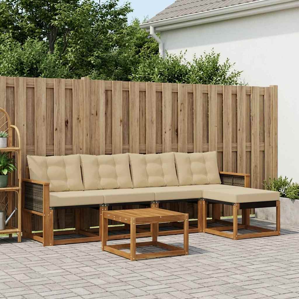 Ensemble de canapés d'extérieur 6 pcs Naturel et Beige - XIOS