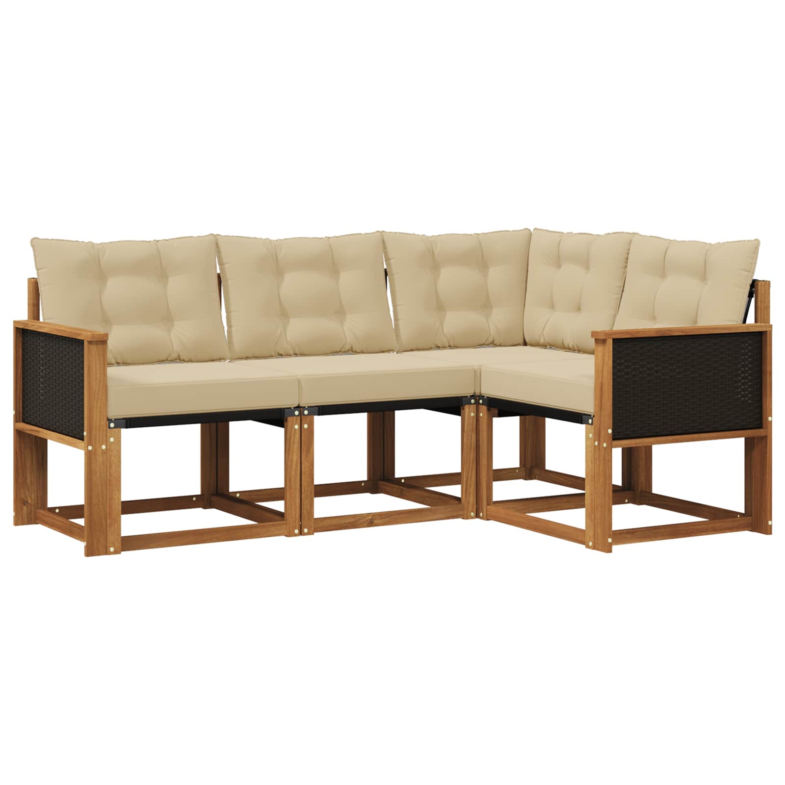 Ensemble de canapés d'extérieur 4 pcs Naturel et Beige - XIOS