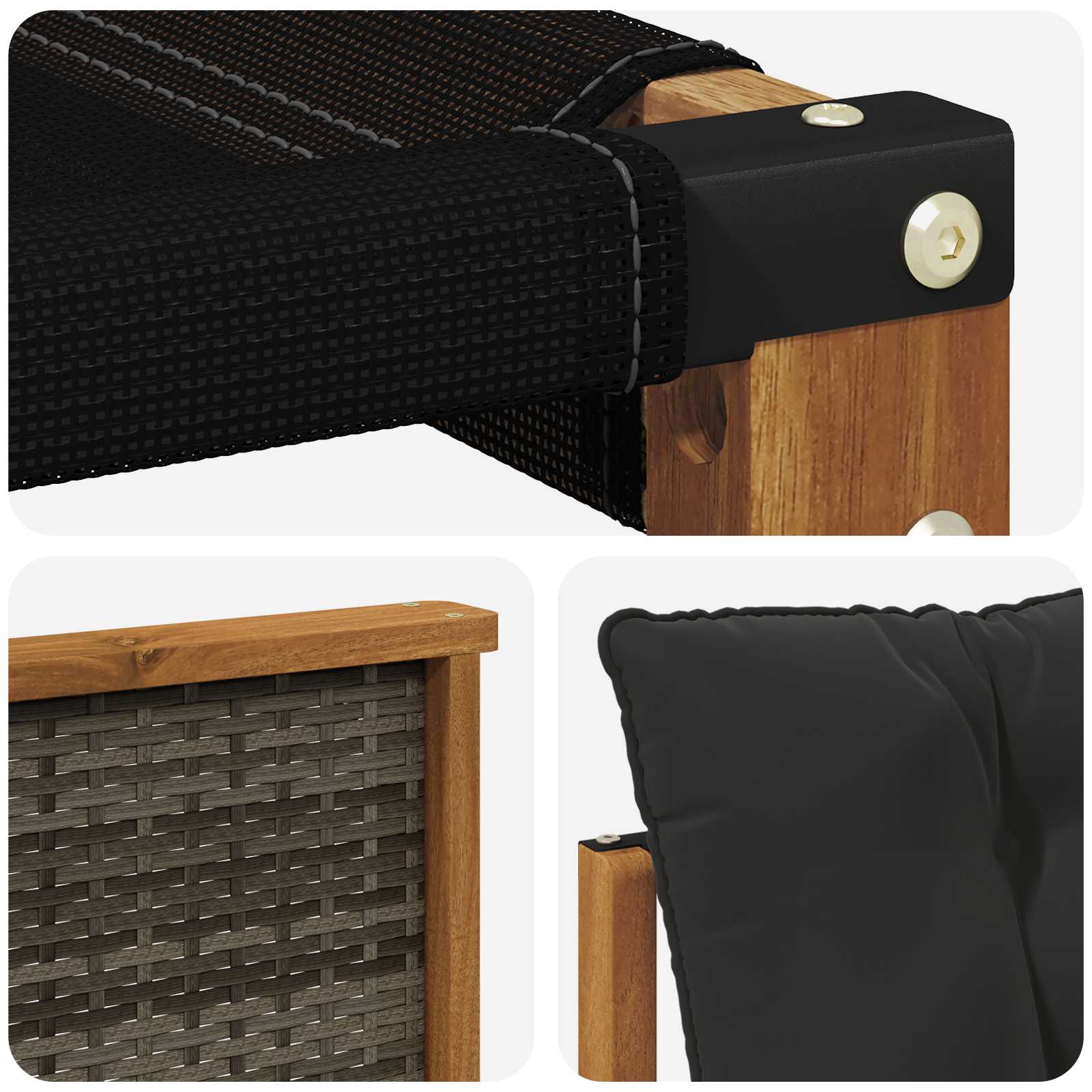 Ensemble de canapés d'extérieur 4 pcs Naturel et noir - XIOS