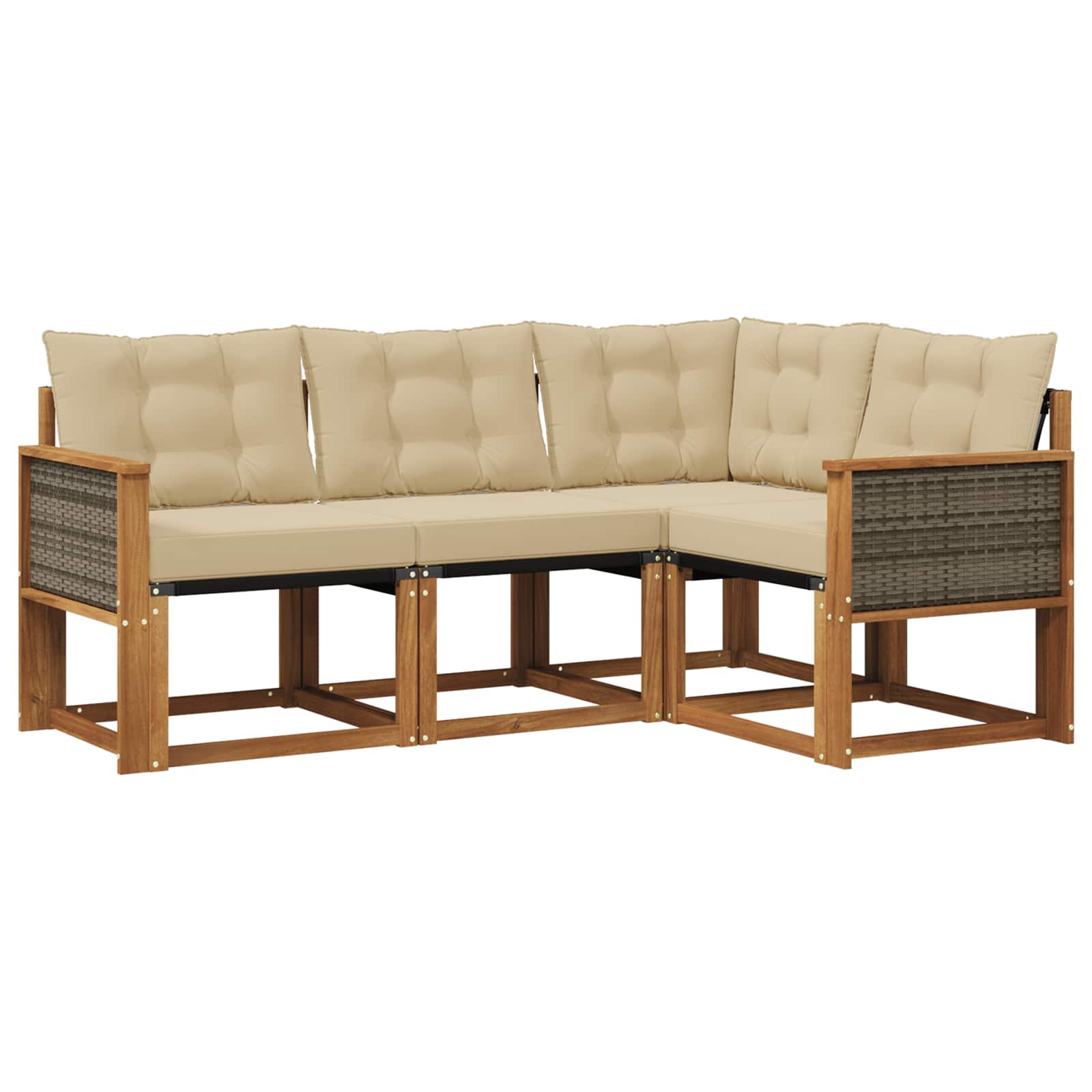 Ensemble de canapés d'extérieur 4 pcs Naturel et Beige - XIOS
