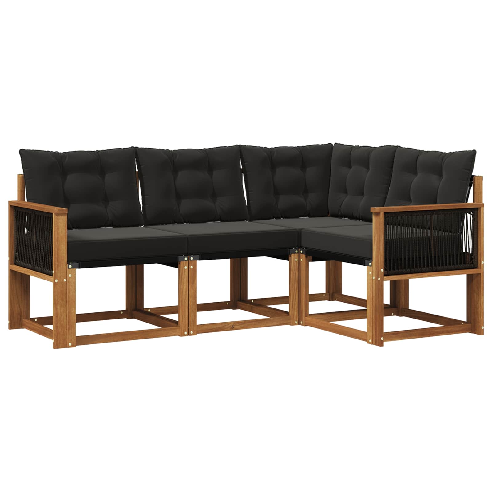 Ensemble de canapés d'extérieur 4 pcs Naturel et noir - XIOS