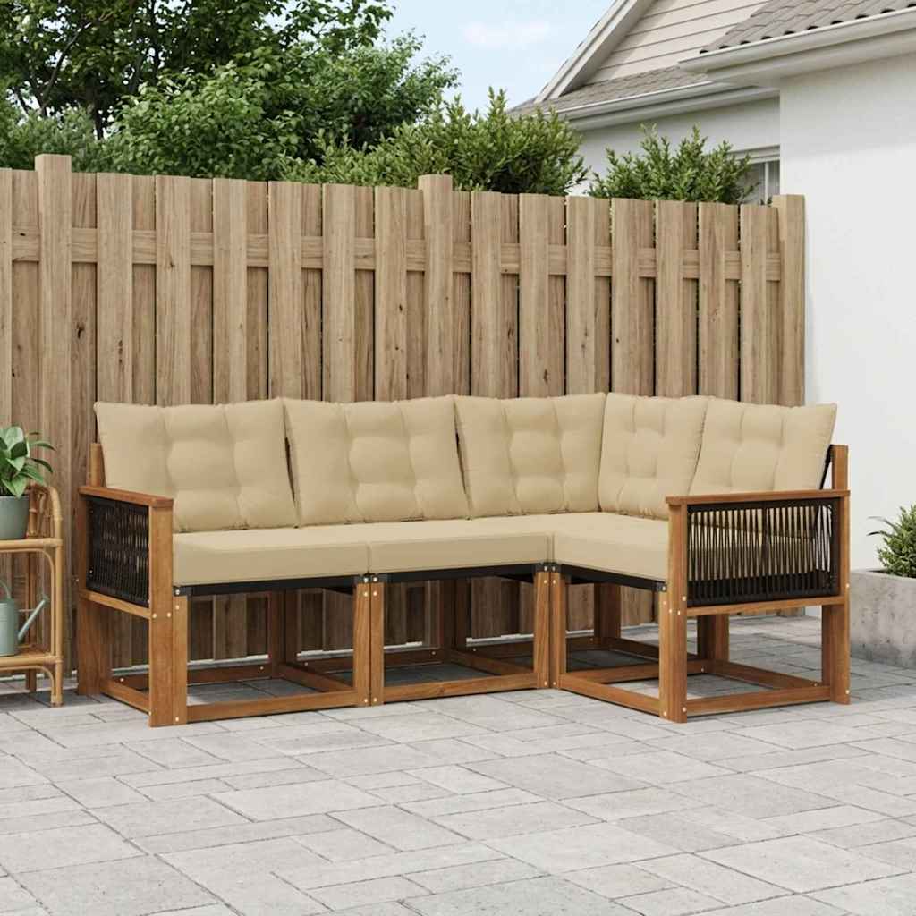 Ensemble de canapés d'extérieur 4 pcs Naturel et Beige - XIOS
