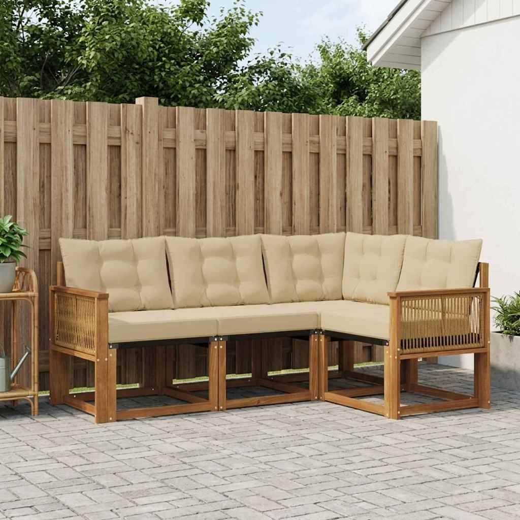 Ensemble de canapés d'extérieur 4 pcs Naturel et Beige - XIOS