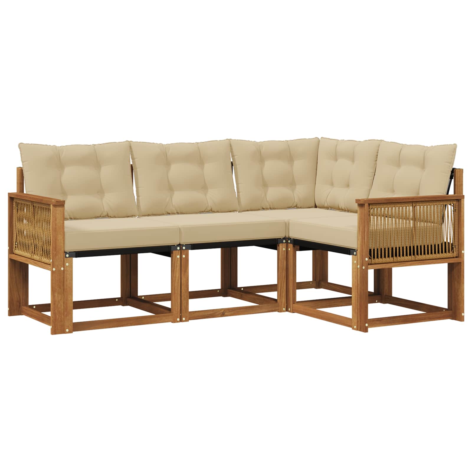 Ensemble de canapés d'extérieur 4 pcs Naturel et Beige - XIOS