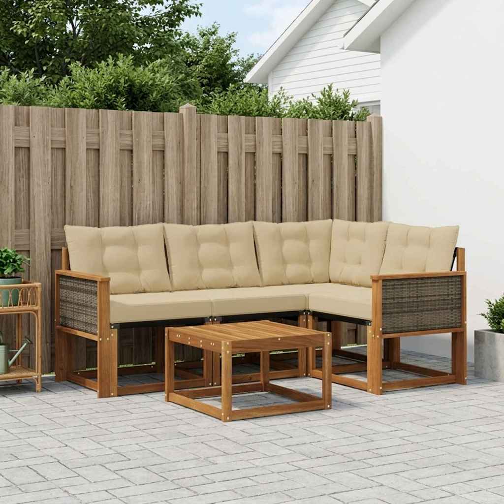 Ensemble de canapés d'extérieur 5 pcs Naturel et Beige - XIOS