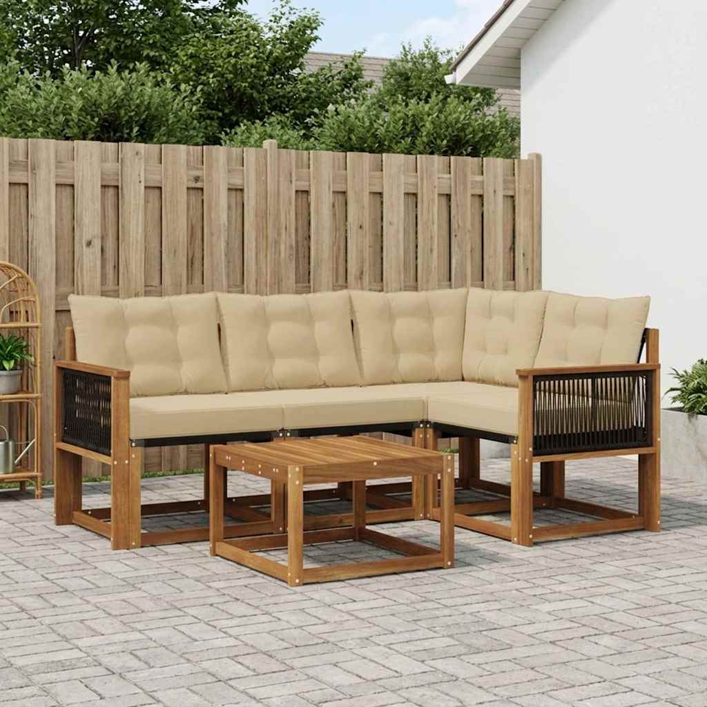 Ensemble de canapés d'extérieur 5 pcs Naturel et Beige - XIOS