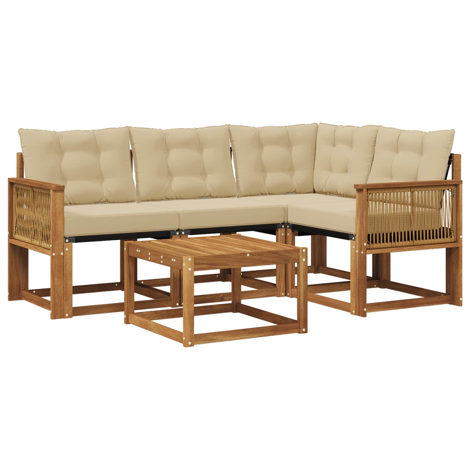 Ensemble de canapés d'extérieur 5 pcs Naturel et Beige - XIOS