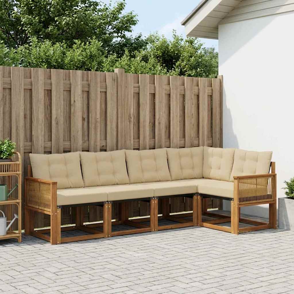 Ensemble de canapés d'extérieur 5 pcs Naturel et Beige - XIOS