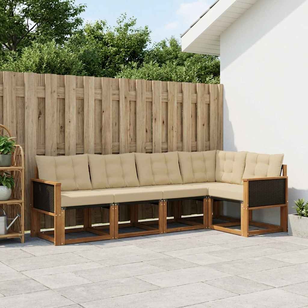 Ensemble de canapés d'extérieur 6 pcs Naturel et Beige - XIOS