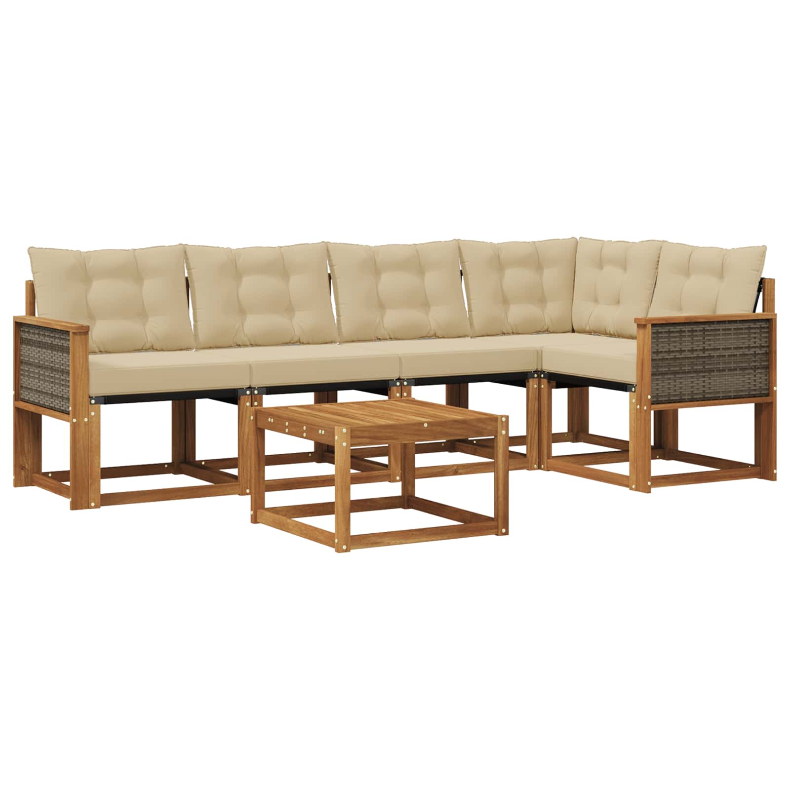 Ensemble de canapés d'extérieur 6 pcs Naturel et Beige - XIOS