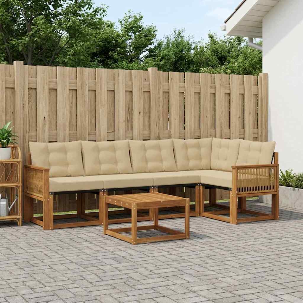 Ensemble de canapés d'extérieur 6 pcs Naturel et Beige - XIOS
