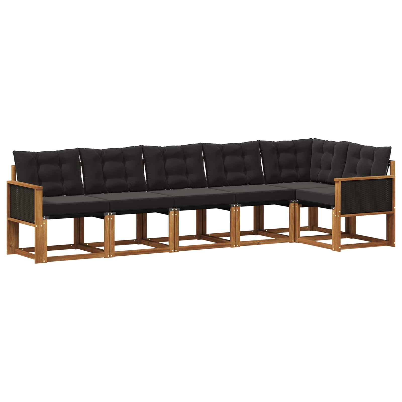 Ensemble de canapés d'extérieur 6 pcs Naturel et noir - XIOS