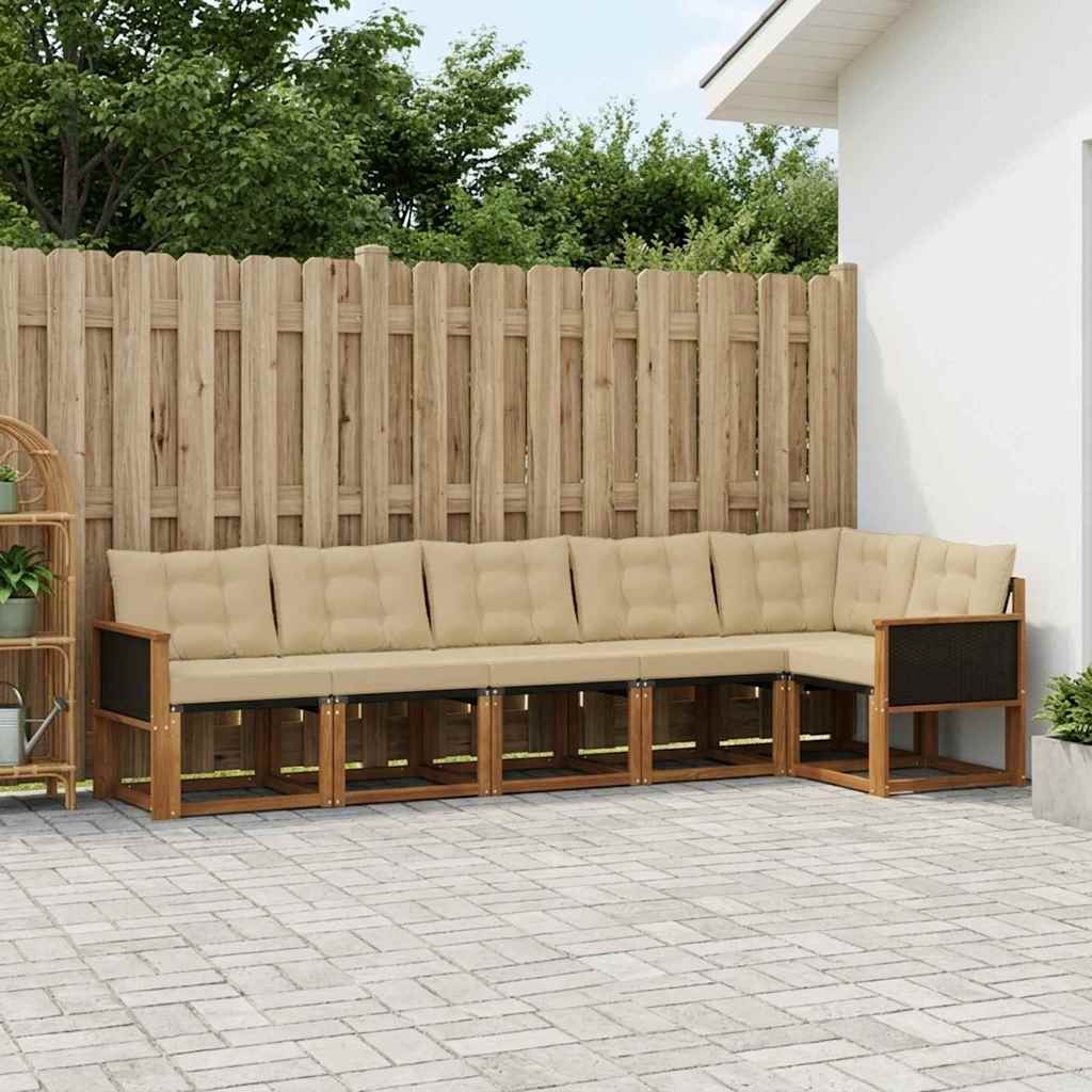 Ensemble de canapés d'extérieur 6 pcs Naturel et Beige - XIOS