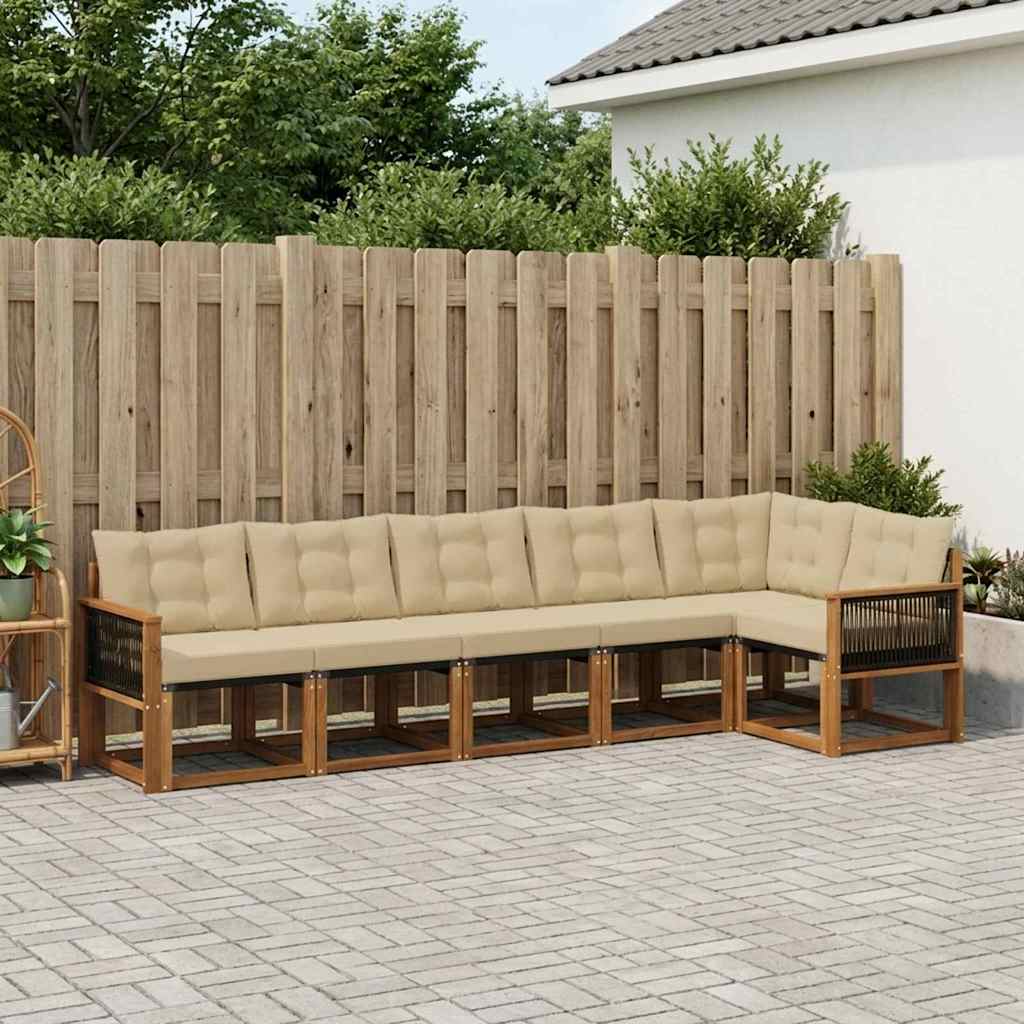Ensemble de canapés d'extérieur 6 pcs Naturel et Beige - XIOS